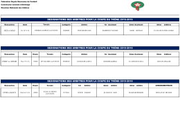 designations des arbitres pour la coupe du trône 2015