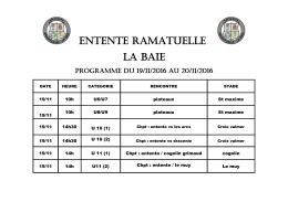 Le programme 19 et 20 Novembre