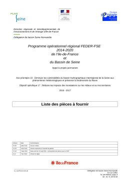 Liste des pièces à fournir - DRIEE Ile-de