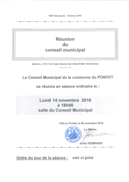 Page 1 RÉPUBLIQUE FRAN ÇAISE Réunion du conseil municipal