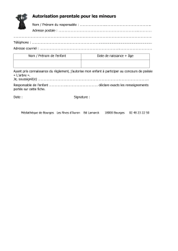 Autorisation parentale Concours - Bourges