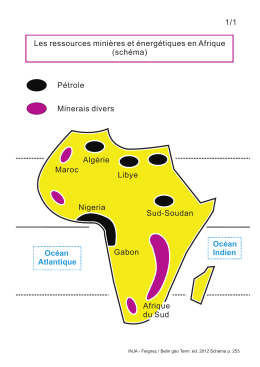 1/1 Les ressources mini&egrave;res et &eacute;nerg&eacute;tiques en Afrique