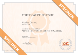 Certificat de réussite