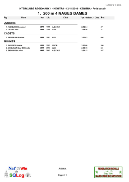 1. 200 m 4 NAGES DAMES