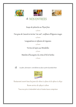 Nos Entrées