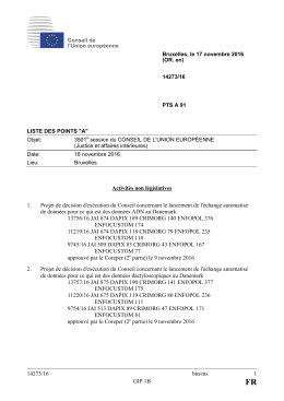 14273/16 bin/ms 1 GIP 1B Activités non législatives 1. Projet de