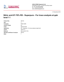 Nitric acid 67-70% RS - Superpure - For trace analysis at ppb level 1 l