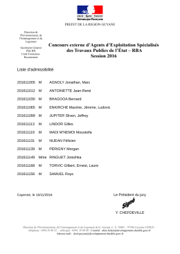 Concours externe d`Agents d`Exploitation Sp&eacute;cialis&eacute;s des Travaux
