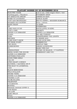 playlist soiree du 25 novembre 2016