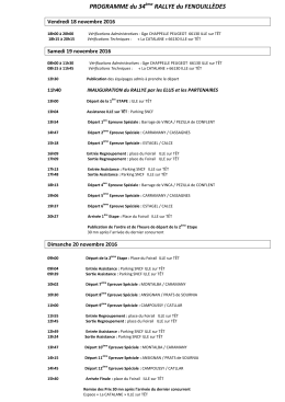 PROGRAMME du 34 RALLYE du FENOUILLÈDES