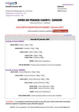 OPEN DE FRANCE CADETS / JUNIORS