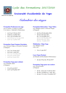 Calendrier des stages - Université Occidentale de Yoga