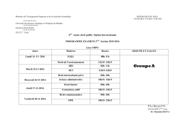 Emploi du temps 4éme Année Internationale