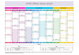 Calendrier 2016 &ndash; 2017 des ateliers