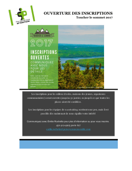 ouverture des inscriptions
