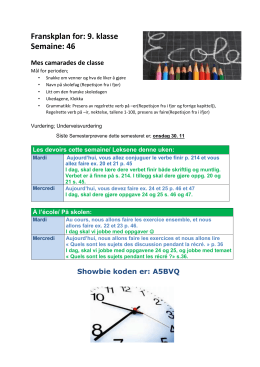 Francais, semaine 46