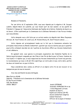 ASSOCIATION NATIONALE Eulmont, le 16 NOVEMBRE