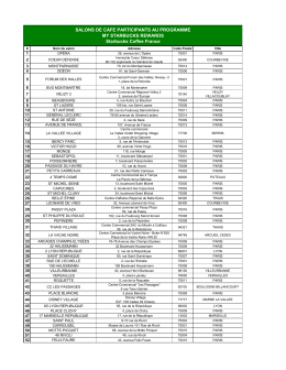 SALONS DE CAFE PARTICIPANTS AU PROGRAMME