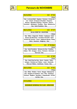 Parcours de NOVEMBRE