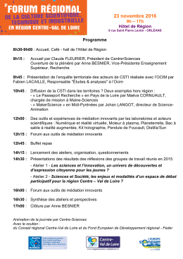 23 novembre 2016 - Centre d`&Eacute;tudes Sup&eacute;rieures de la Renaissance