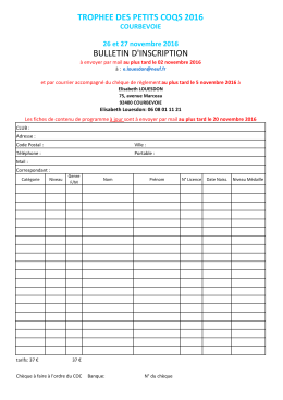 Bulletin d`inscription - Club Olympique Courbevoie