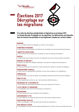 &eacute;lections 2017 d&eacute;cryptage sur les migrations