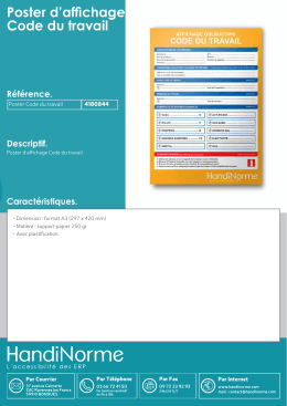 Poster d`affichage Code du travail