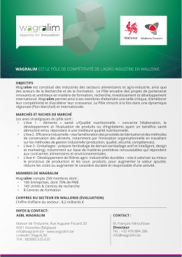 Wagralim - Clusters Wallonie