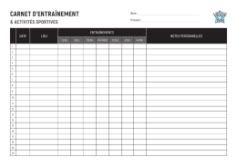 CARNET D`ENTRAÎNEMENT