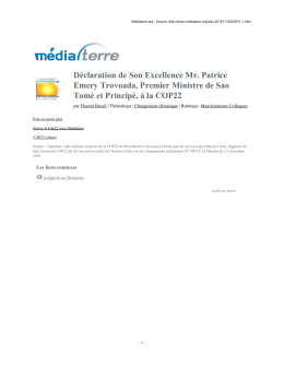 D&eacute;claration de Son Excellence Mr. Patrice Emery