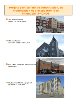 Projets particuliers de construction, de