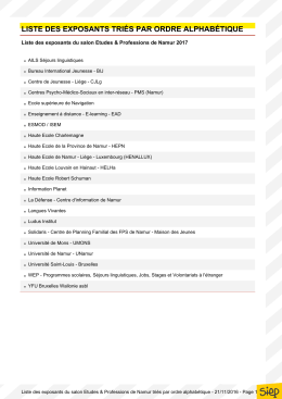 liste des exposants tri&eacute;s par ordre alphab&eacute;tique