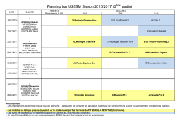 Planning bar USESM Saison 2016/2017 (3 partie)