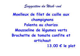 Suggestion du Week-end