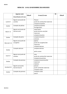 menu du 14 au 18 novembre 2016 mousses