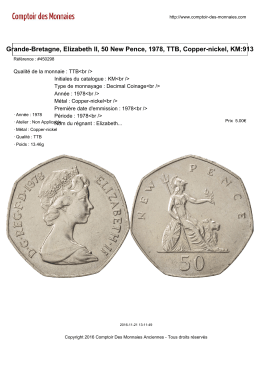 Grande-Bretagne, Elizabeth II, 50 New Pence, 1978, TTB, Copper