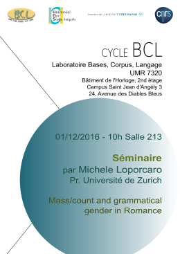 affiche_michele_loporcaro - UMR 7320 : Bases, Corpus, Langage