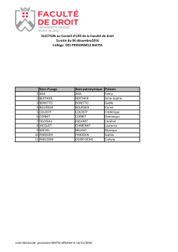 Liste électorale des personnels BIATSS