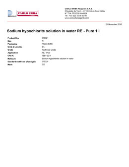 Sodium hypochlorite solution in water RE