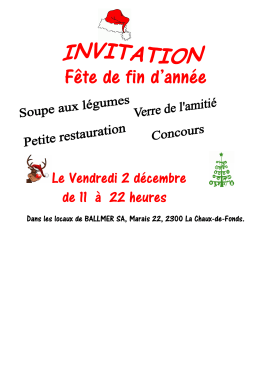 Invitation 2 d&eacute;cembre 2016