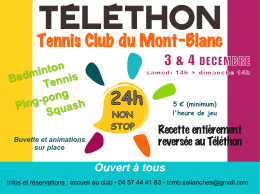 Recette entièrement reversée au Téléthon Ouvert à - Haute