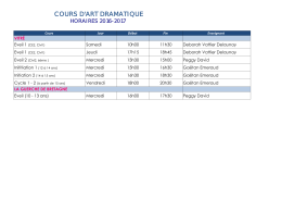 Planning g&eacute;n&eacute;ral des cours d`art dramatique