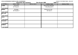 Calendrier des examens 1ère Année LMD Salle 11