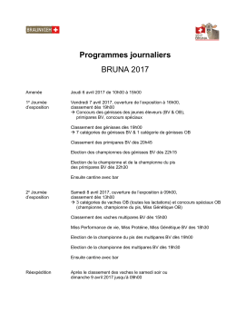 Programmes journaliers BRUNA 2017