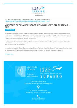 Mastère spécialisé Space Communication Systems - SCS