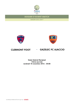 Dossier d`avant-match