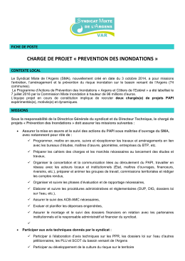 charge de projet « prevention des inondations