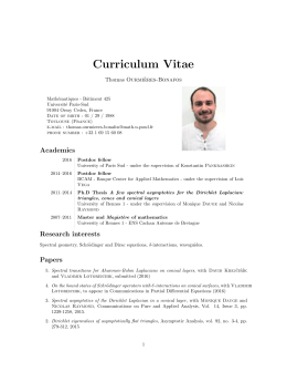 Curriculum Vitae - Département de Mathématiques d`Orsay