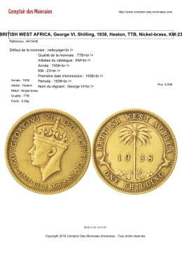 BRITISH WEST AFRICA, George VI, Shilling, 1938, Heaton, TTB