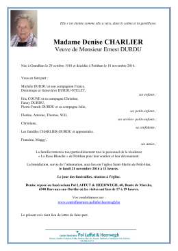 Madame Denise CHARLIER